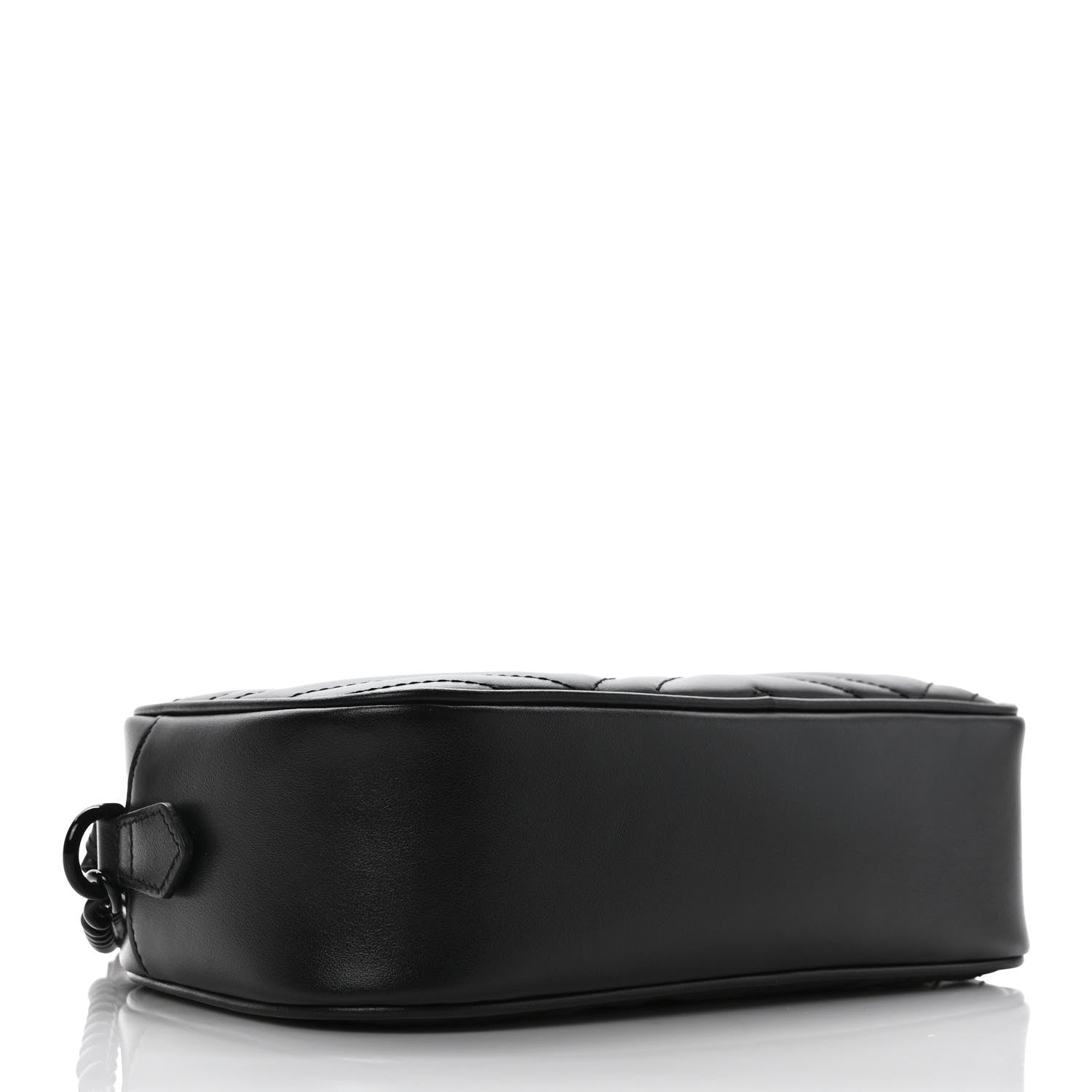 Gucci Calfskin Matelasse Monochrome Small GG Marmont Chain Shoulder Bag Black 4 of 9