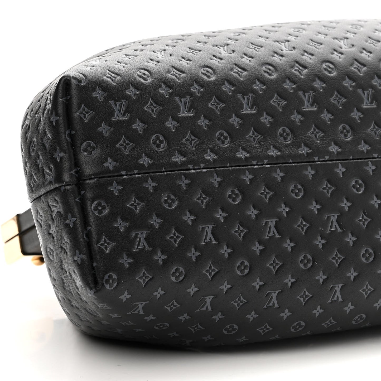 Calfskin Nanogram Embossed Clutch Black