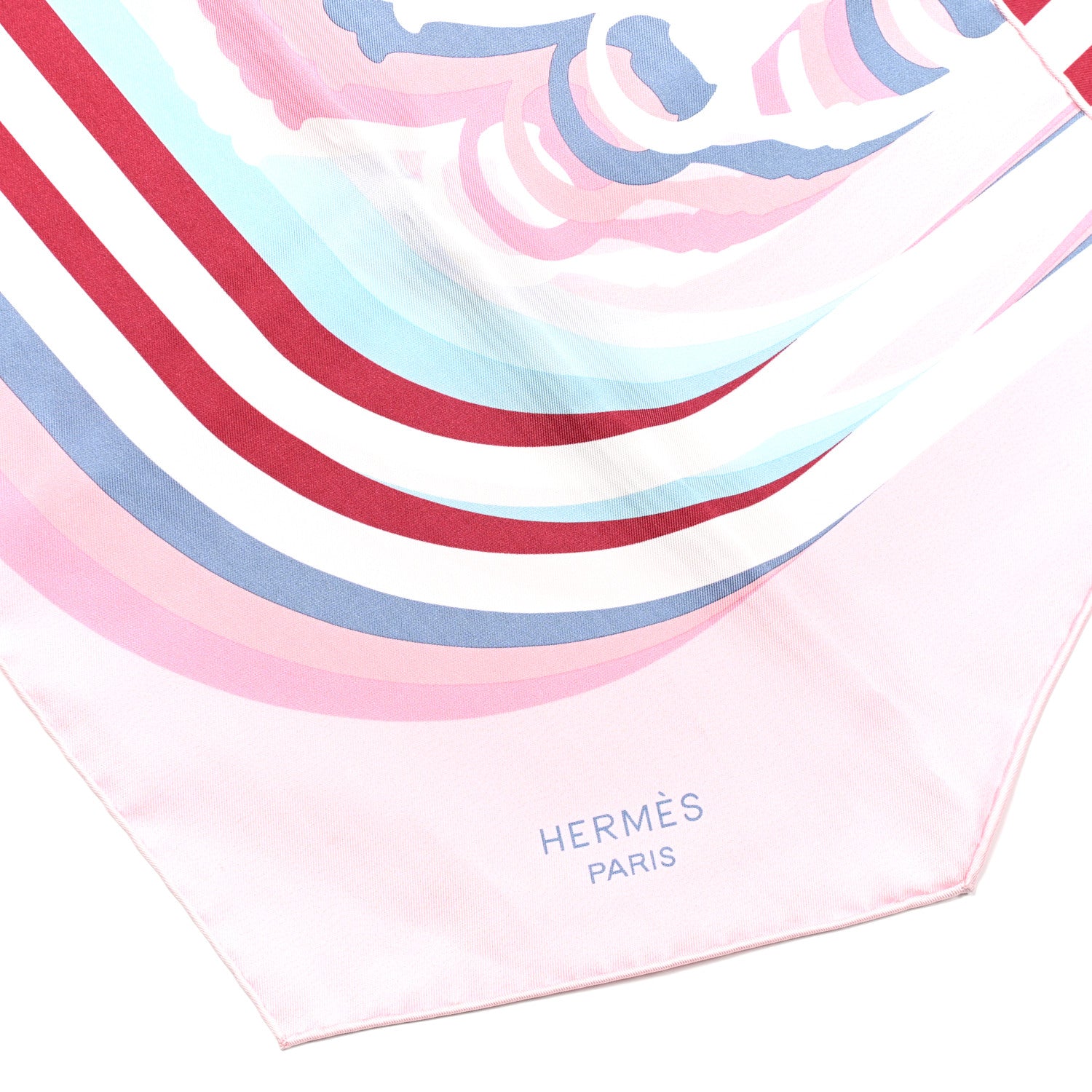Hermes Silk Brides De Gala Shadow Muffler Rose Pale Bleu White 2 of 3