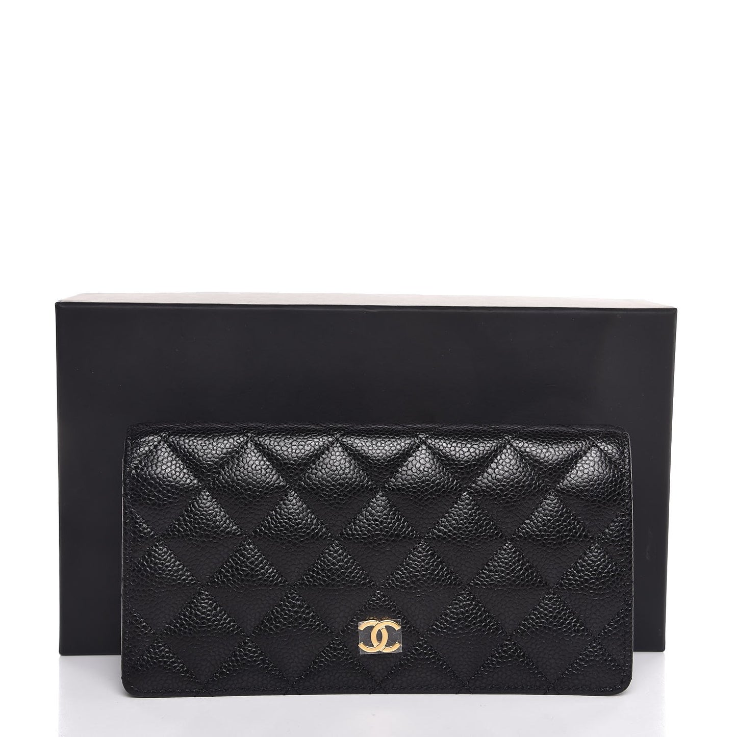 Caviar Quilted Yen Wallet Black