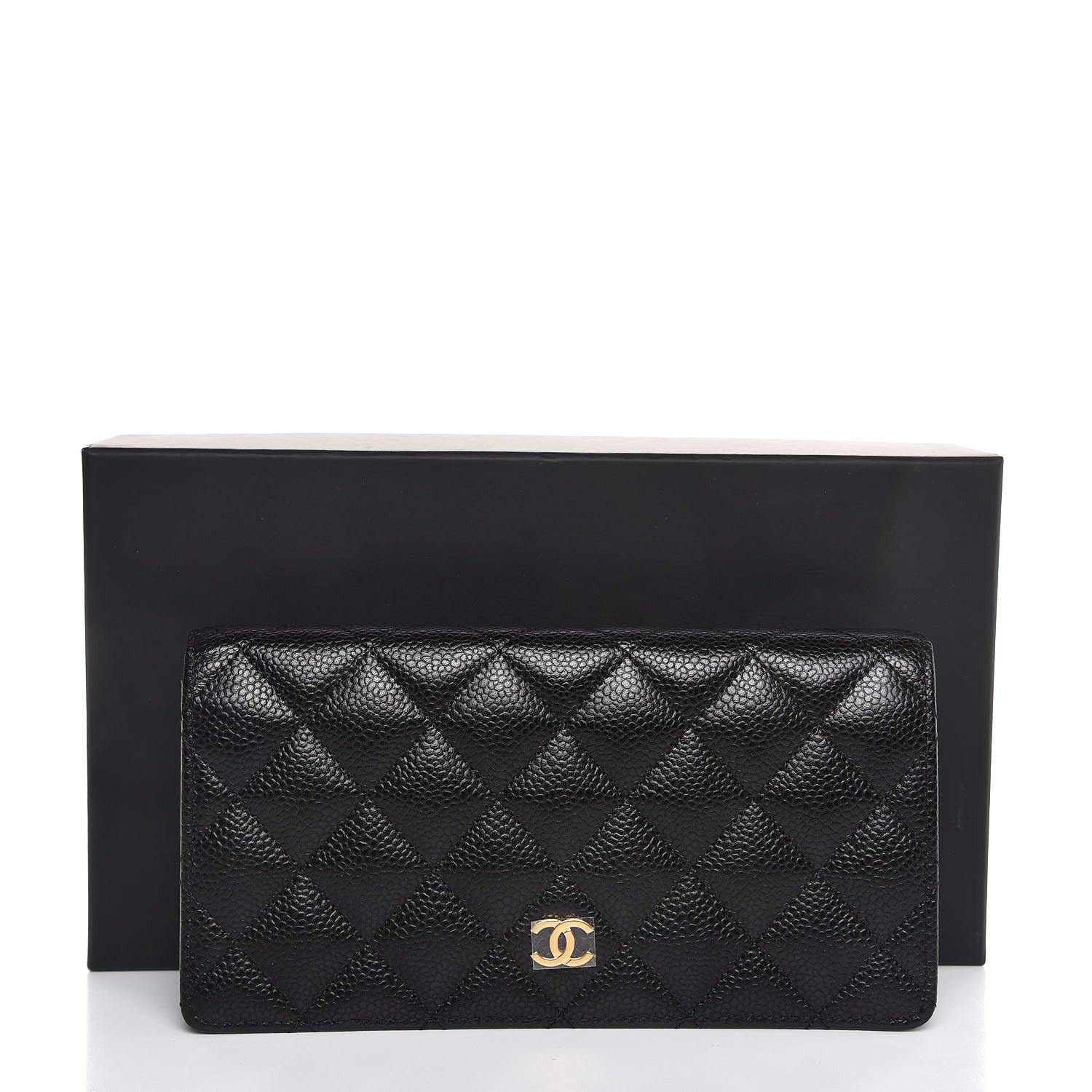 Chanel Caviar Quilted Yen Wallet Black 9 of 9