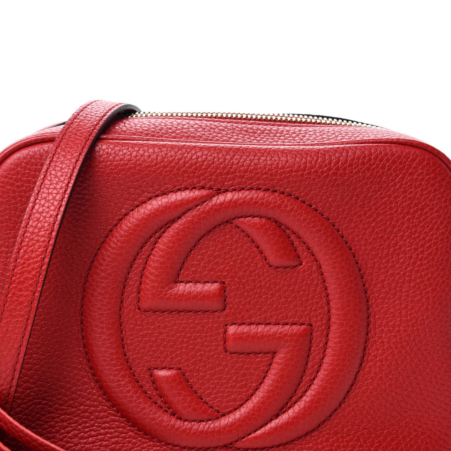 Pebbled Calfskin Small Soho Disco Bag Tabasco Red