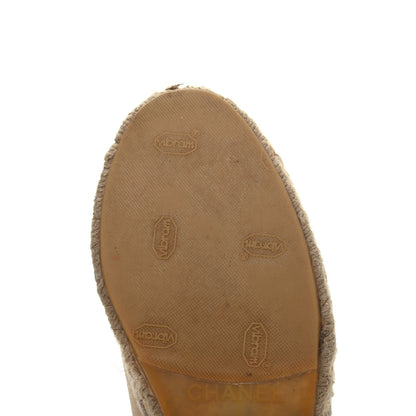 Chanel Lambskin CC Espadrilles 36 Beige Black 10 of 17