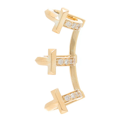 Tiffany 18K Rose Gold Diamond T T1 Ear Cuff Earring 1 of 15
