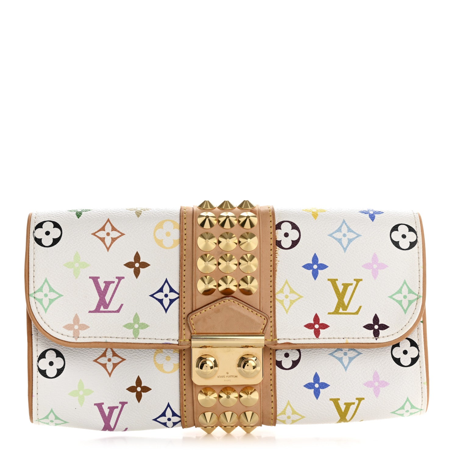 Louis Vuitton Monogram Multicolor Courtney Clutch White 1 of 10