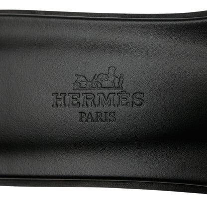 Hermes Box Calfskin Oran Sandals 36 Black 7 of 9