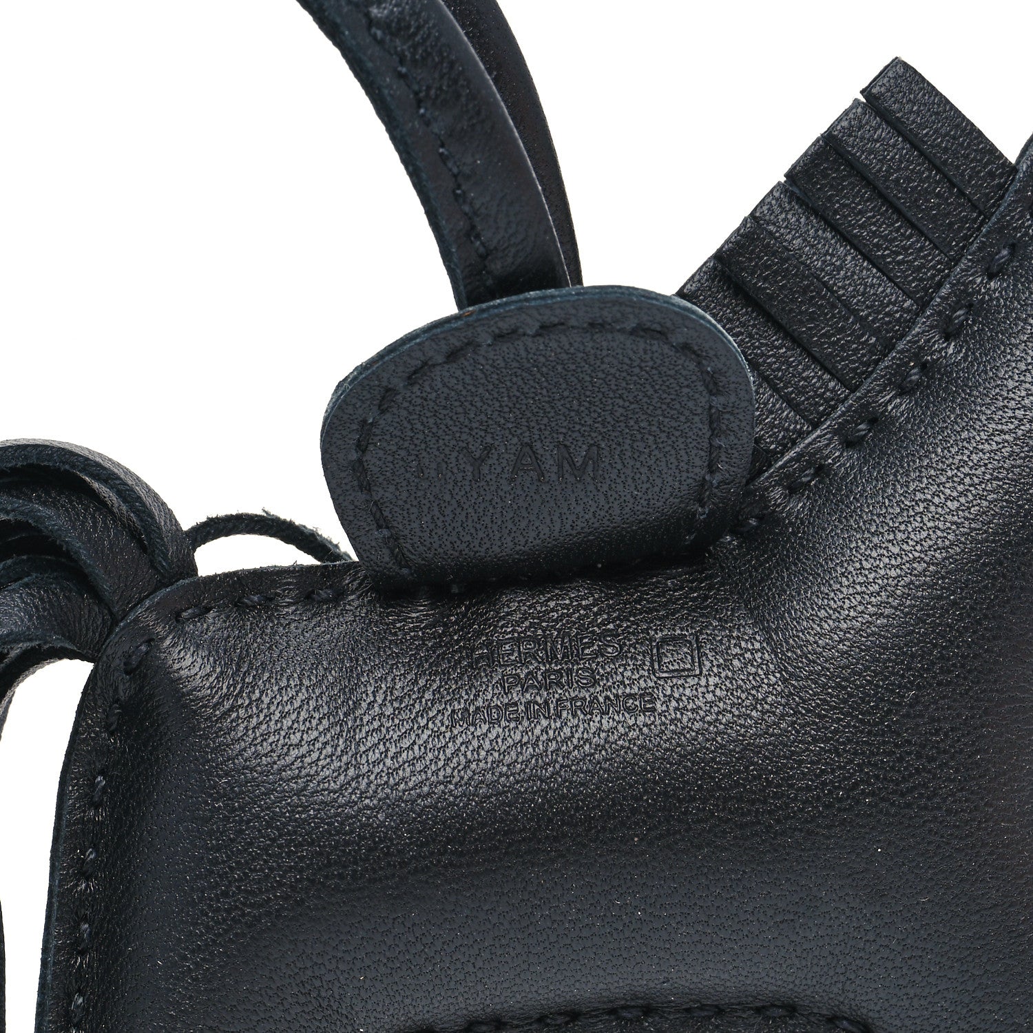 Hermes Milo Lambskin Matte Alligator Touch Grigri Rodeo Horse Bag Charm PM So Black 3 of 4