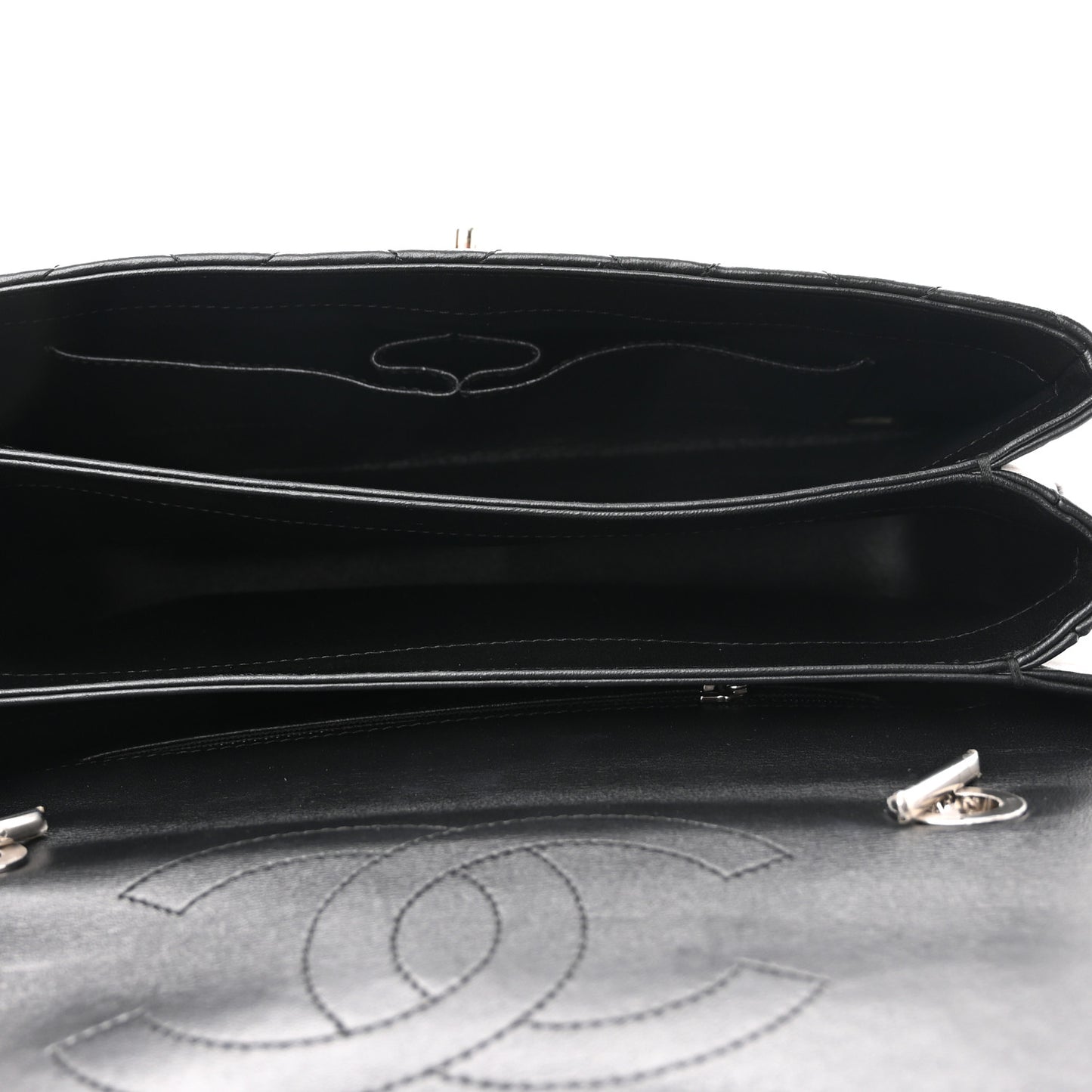 Lambskin Quilted Medium Trendy CC Flap Dual Handle Bag Black