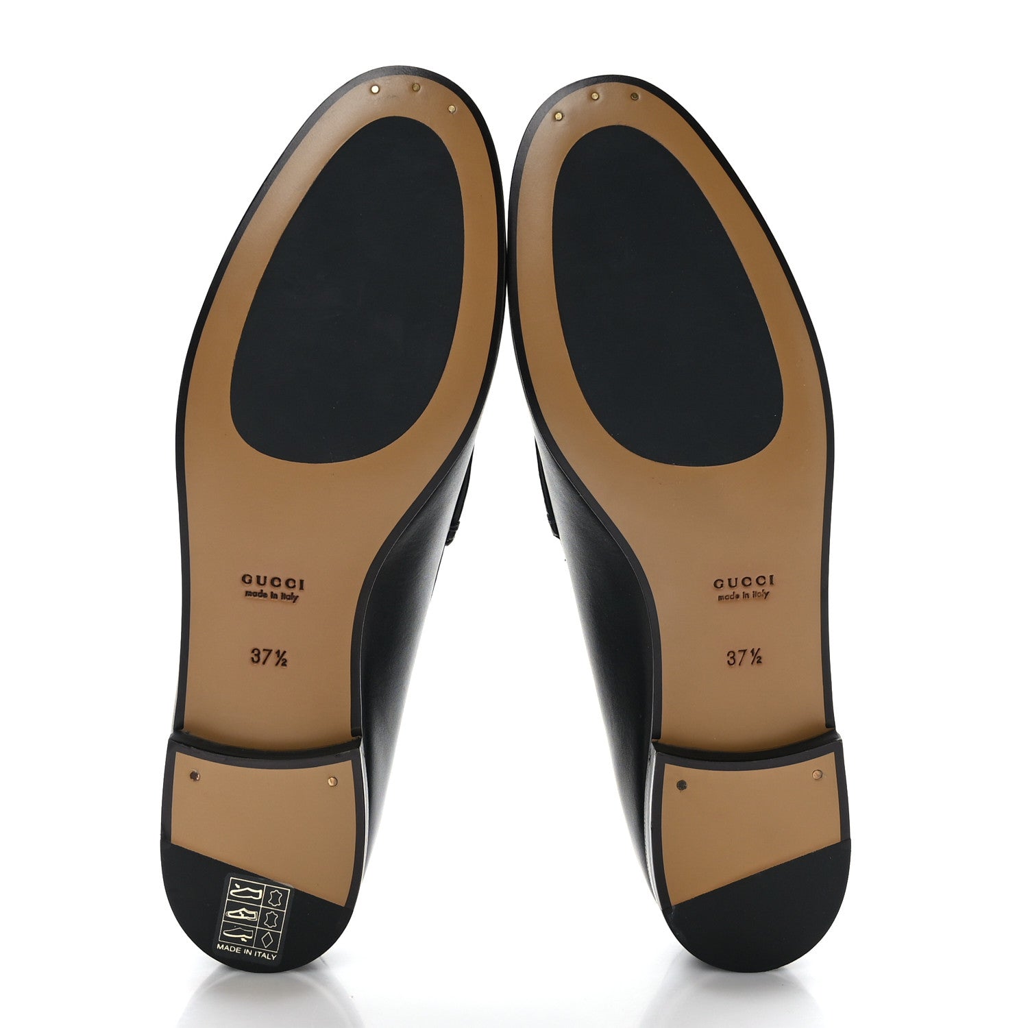 Gucci Lambskin Womens Brixton Horsebit Loafers 37.5 Black 5 of 9
