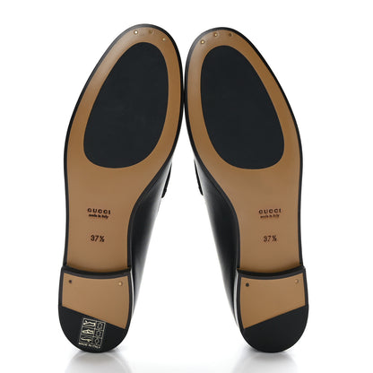 Gucci Lambskin Womens Brixton Horsebit Loafers 37.5 Black 5 of 9