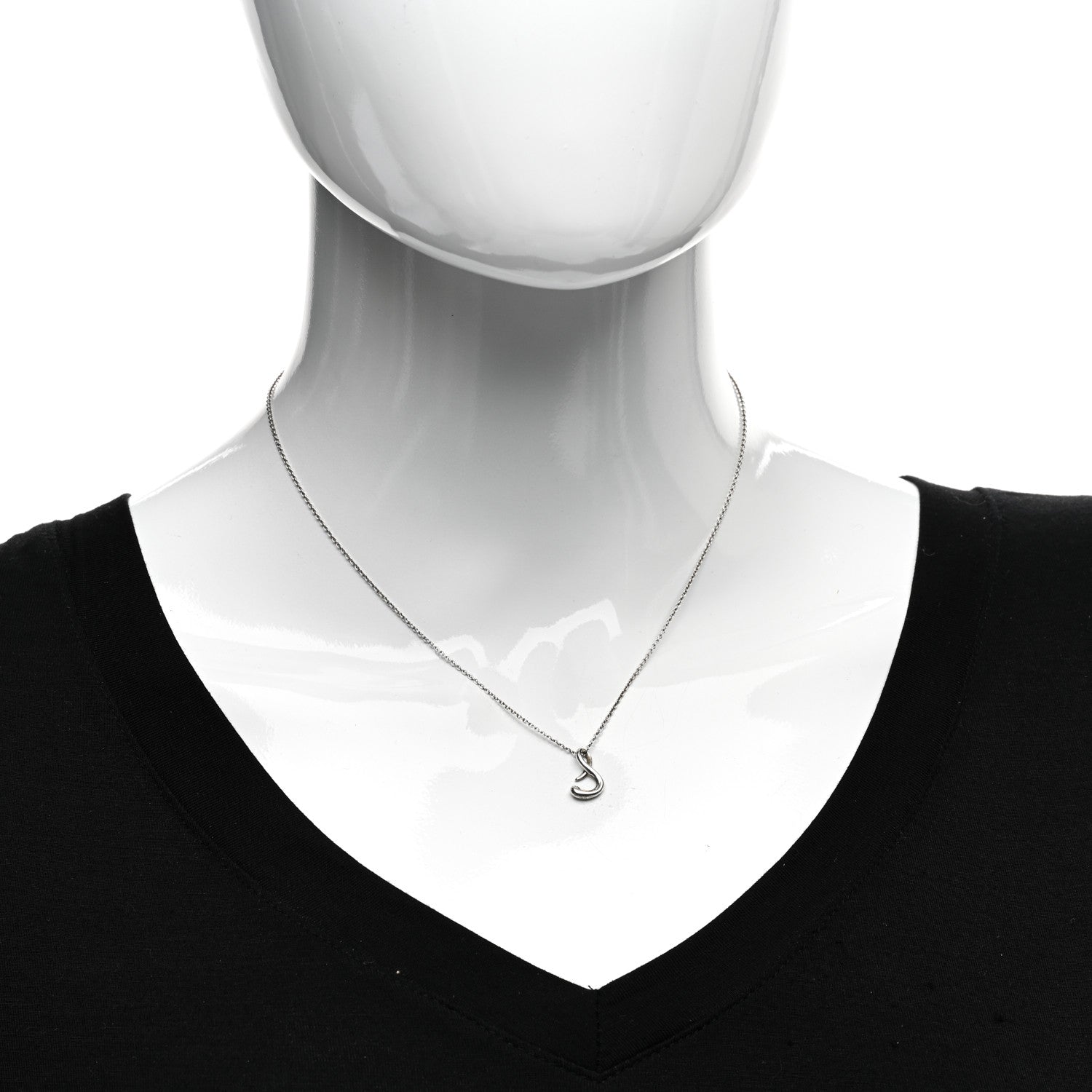 Tiffany Sterling Silver Elsa Peretti Letter S Pendant Necklace 2 of 4