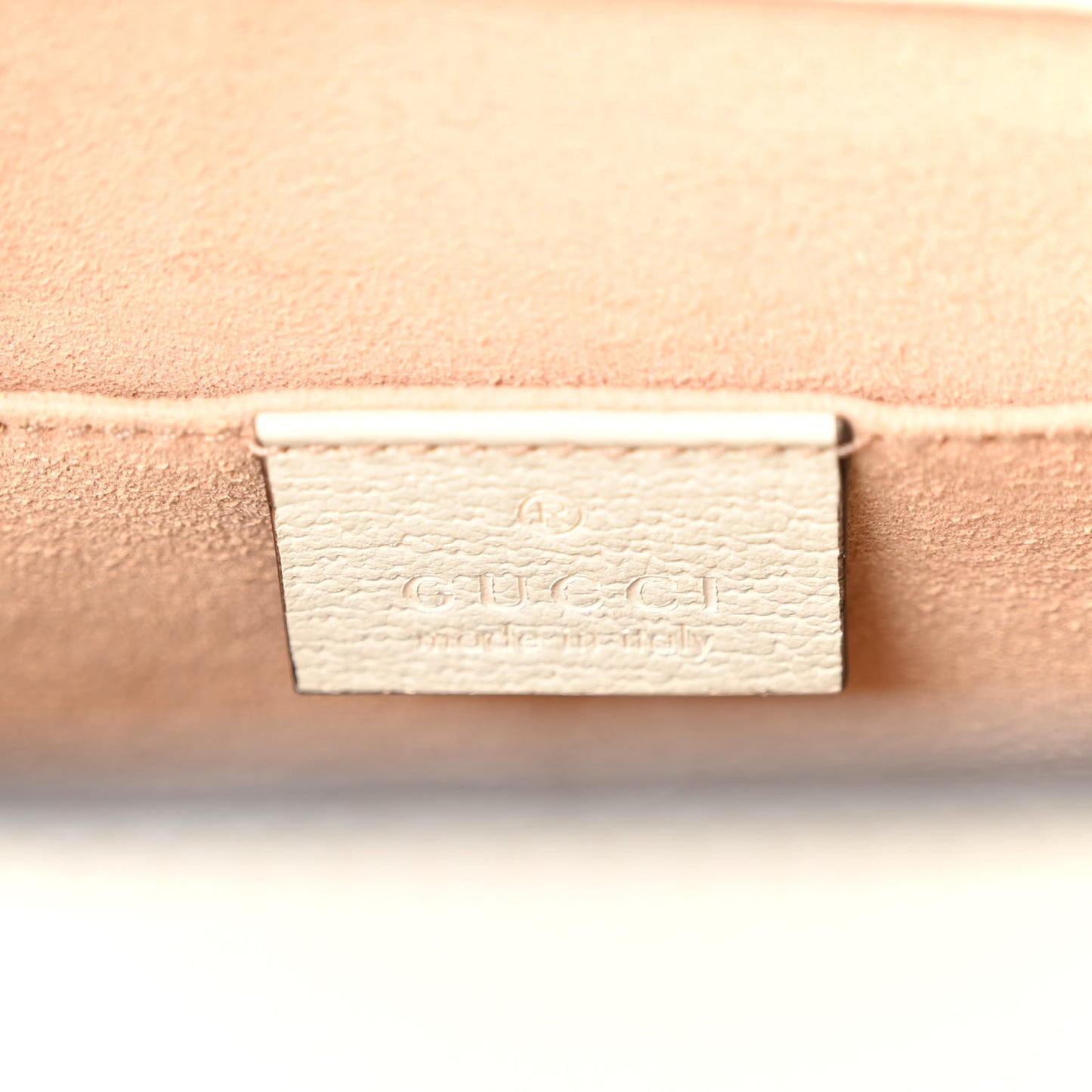 Textured Calfskin Web Small Ophidia Chain Shoulder Bag Mystic White