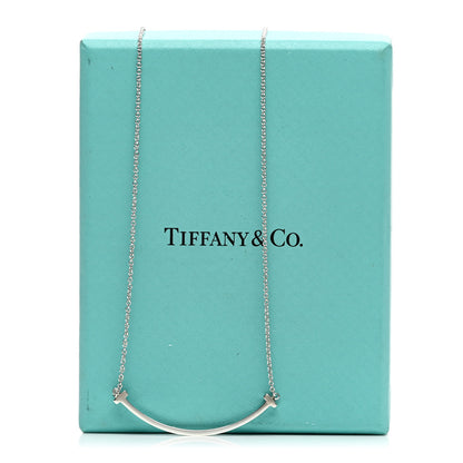 Tiffany Sterling Silver Small T Smile Pendant Necklace 6 of 6