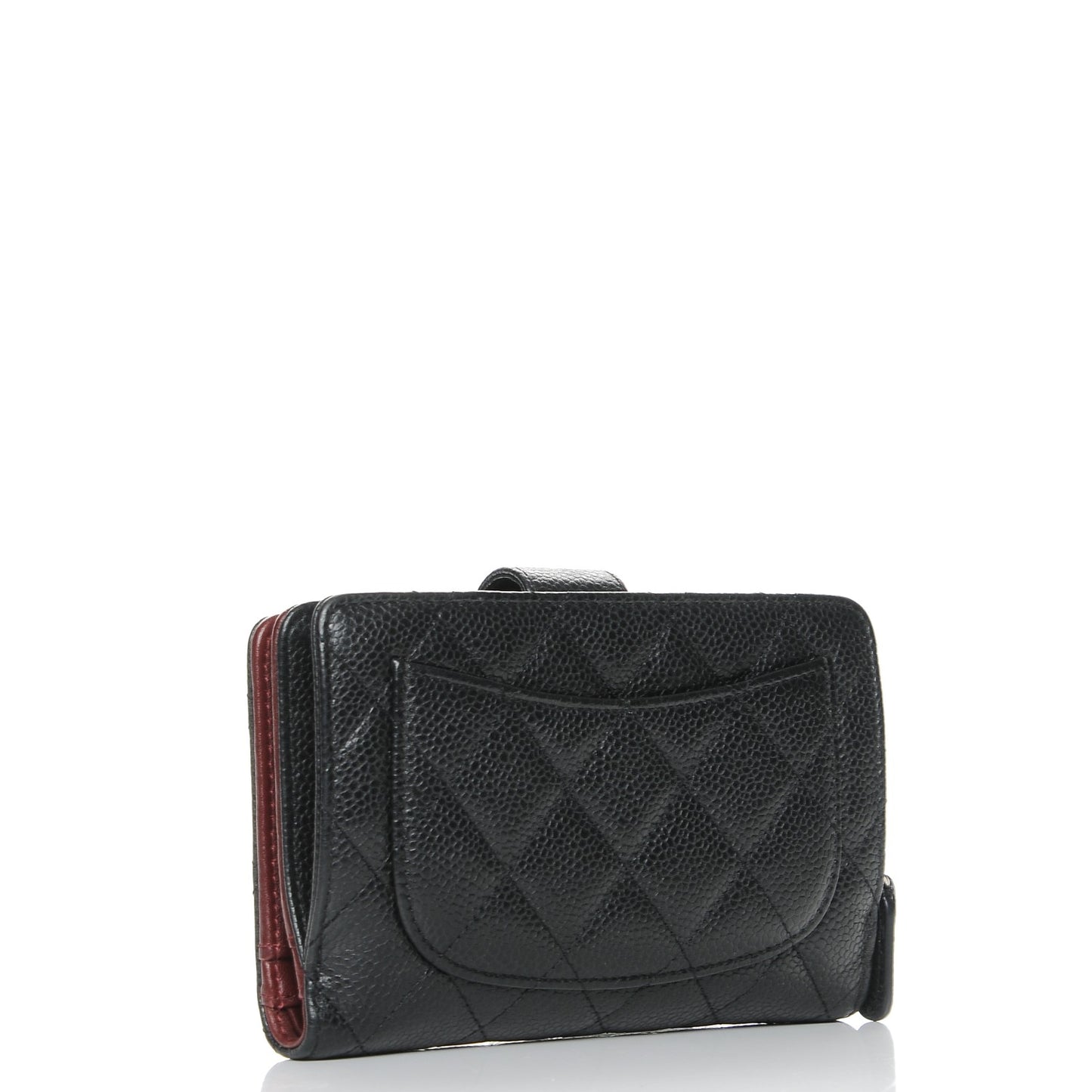 Caviar Quilted Zipped Pocket Wallet Black