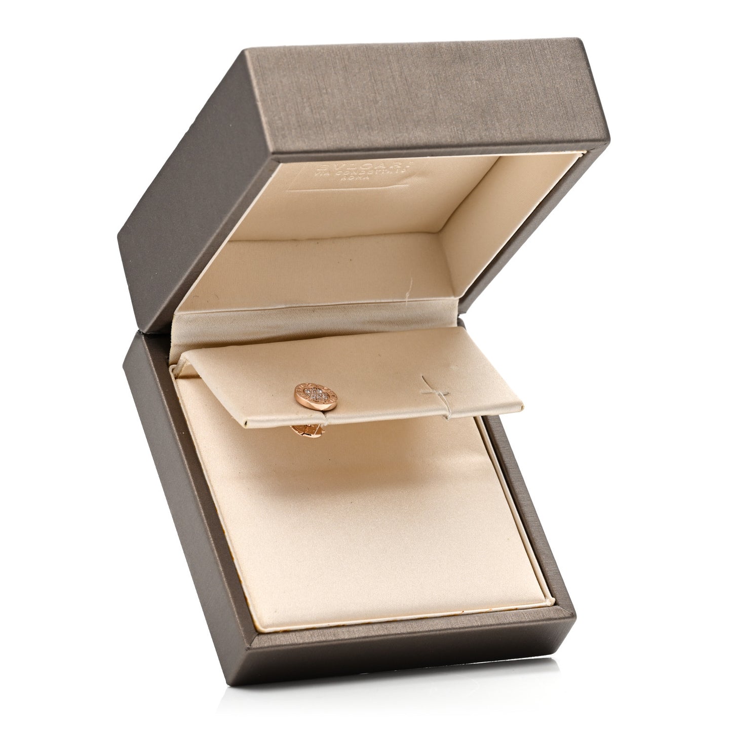 18K Rose Gold Diamond BVLGARI BVLGARI Stud Earring