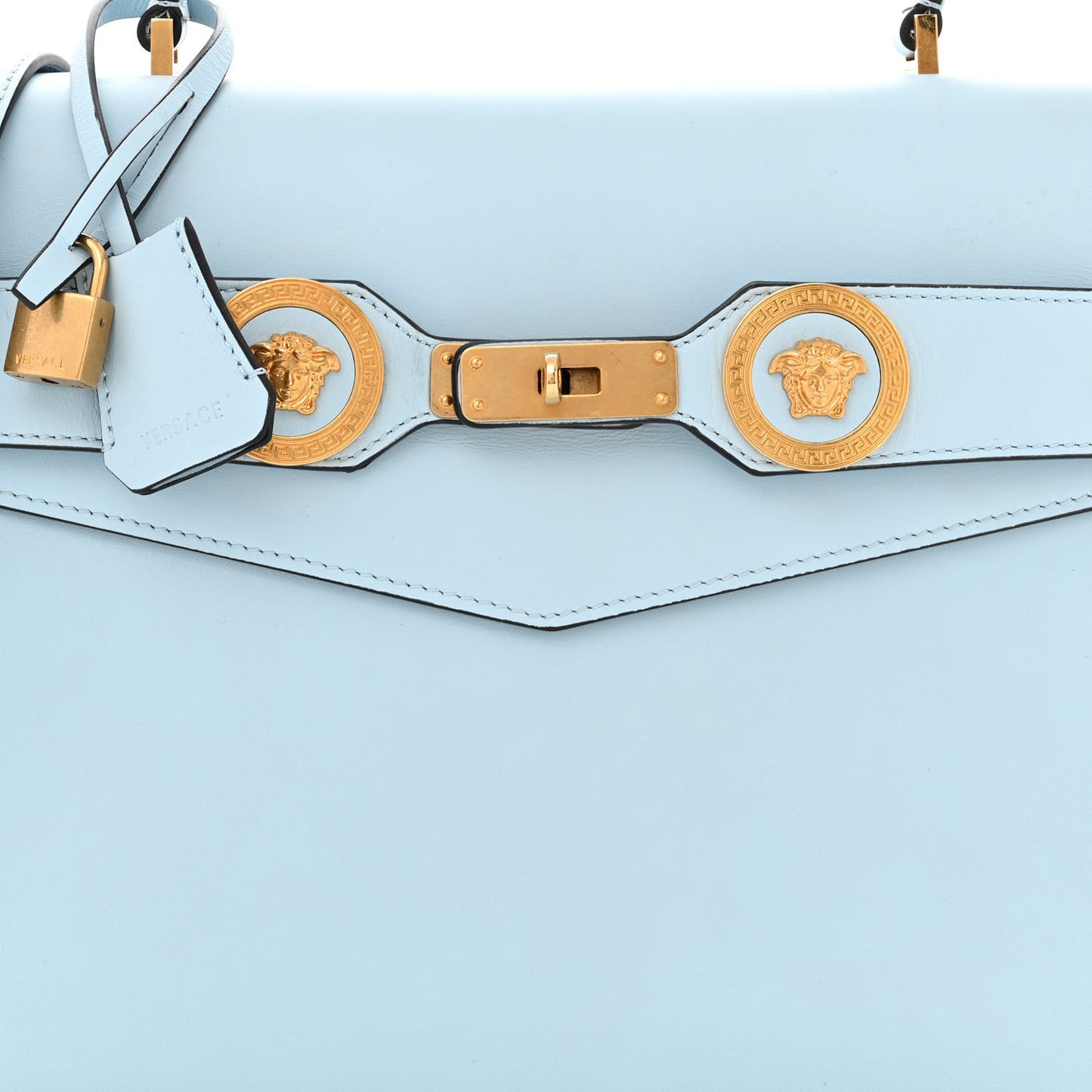Calfskin Icon Handbag Light Blue