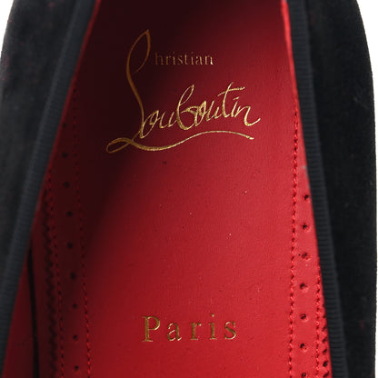 Christian Louboutin Veau Velours Strass Mens Navy Dandelion Flat Loafers 41 Black Loubi 8 of 9