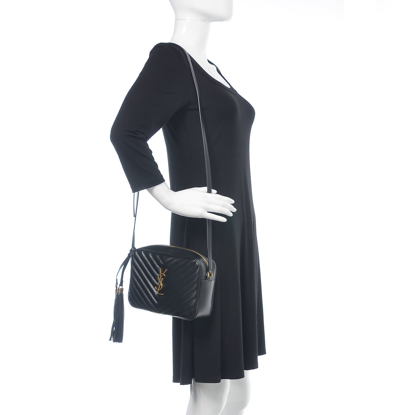 Calfskin Matelasse Monogram Lou Camera Bag Black