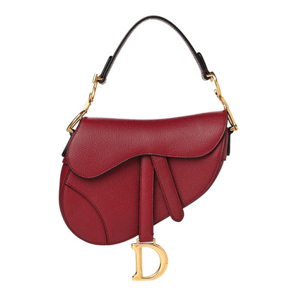 Christian Dior Grained Calfskin Mini Saddle Bag Red 1 of 8