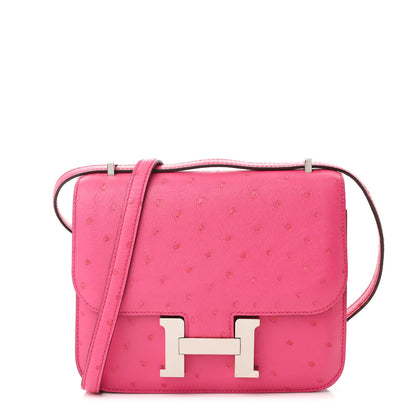 Hermes Ostrich Constance 18 Rose Shocking 1 of 11