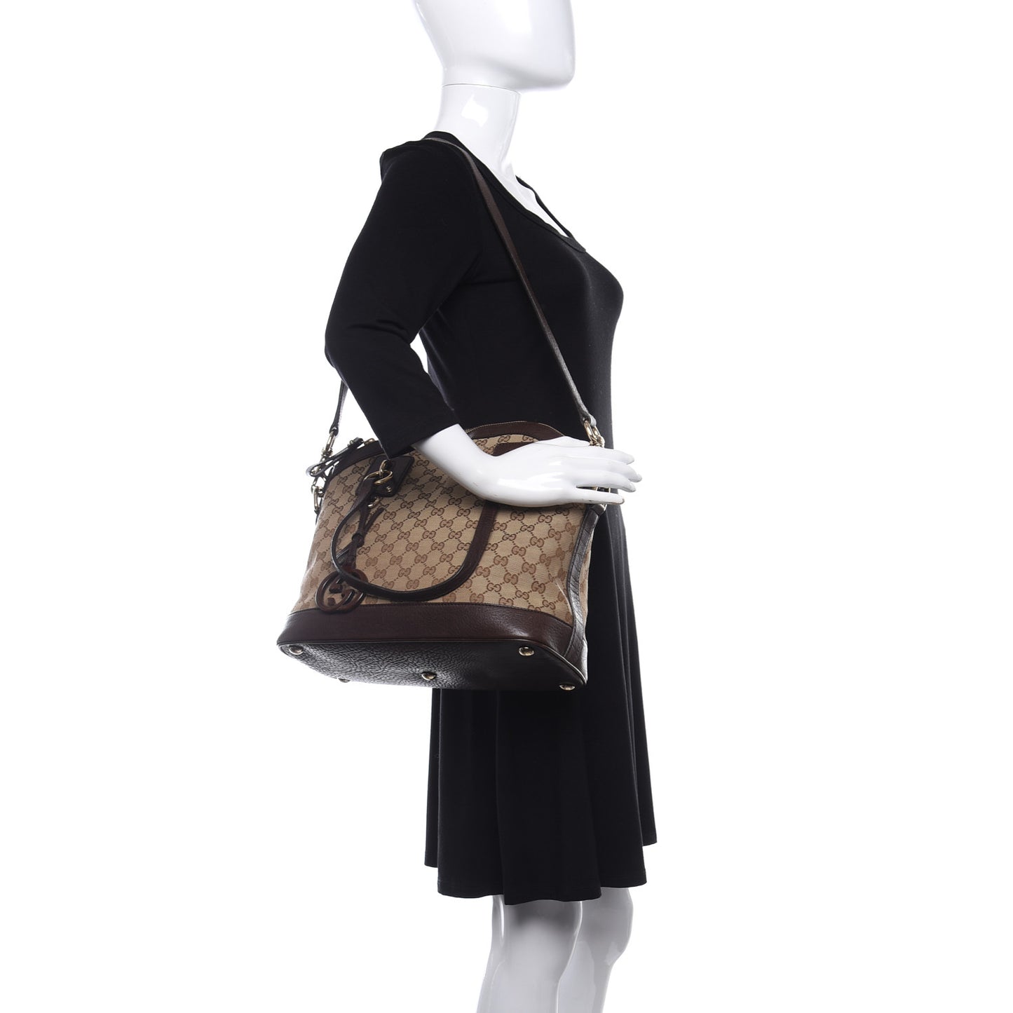 Monogram Medium Top Handle Bag Brown