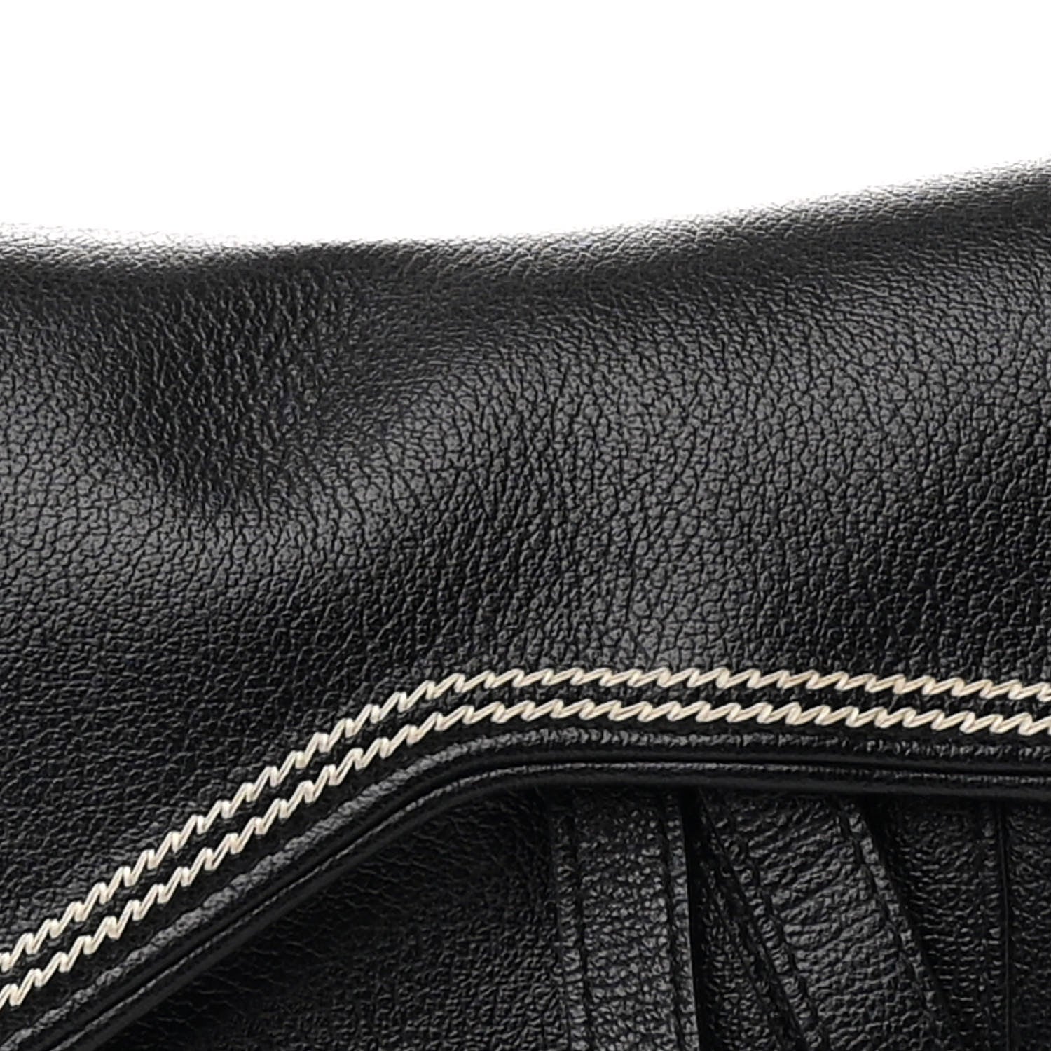 Christian Dior Shiny Goatskin Saddle Bag Black 8 of 12