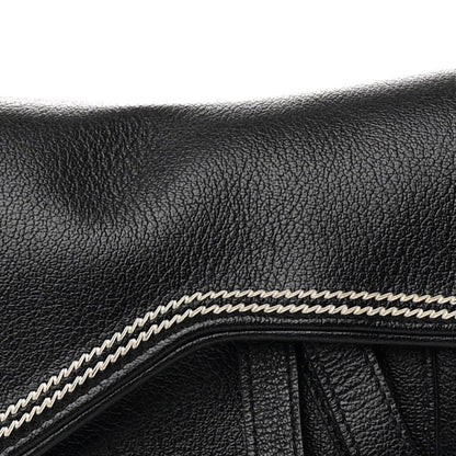 Christian Dior Shiny Goatskin Saddle Bag Black 8 of 12