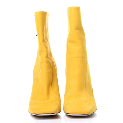 Fendi Nubuck FFreedom High Heel Ankle Boots 38.5 Yellow 2 of 9