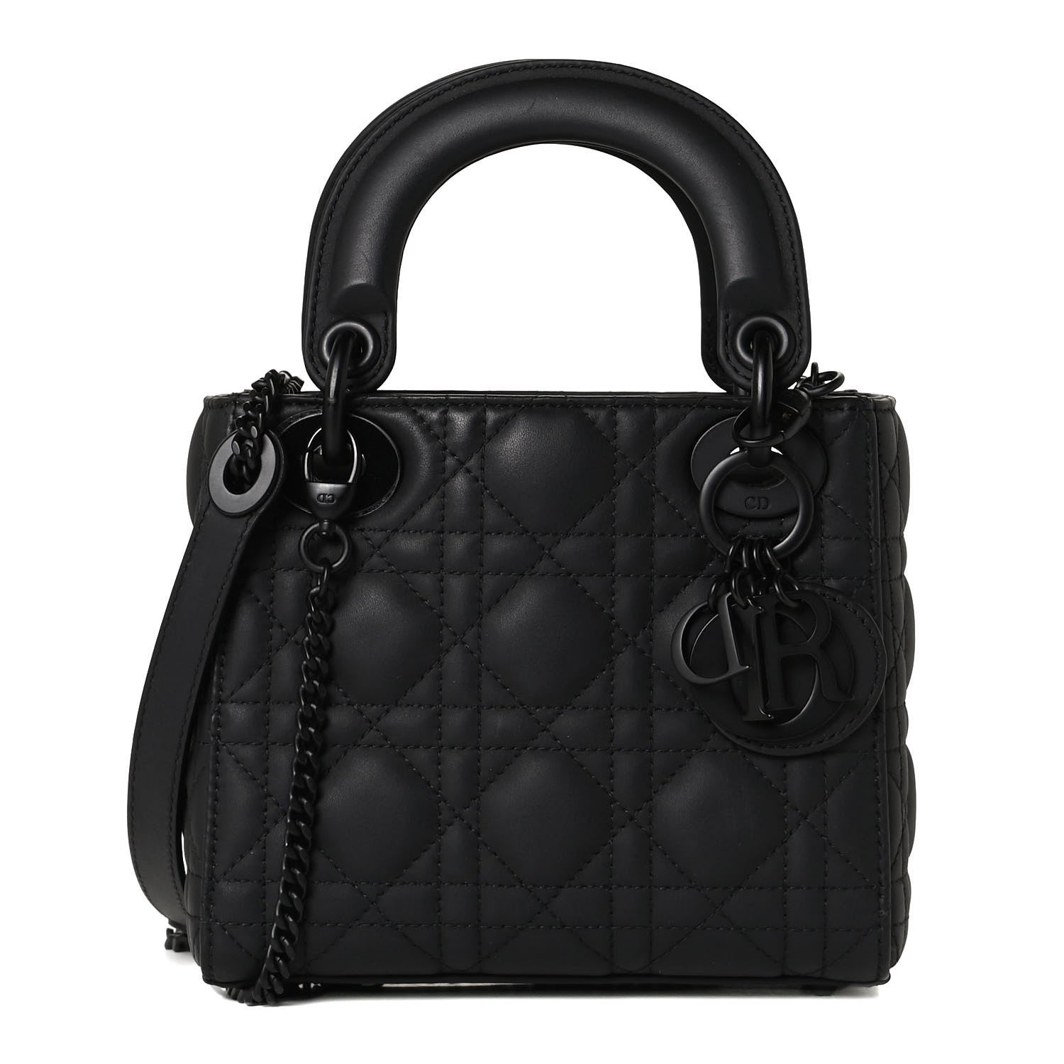 Christian Dior Ultra Matte Calfskin Cannage Mini Lady Dior Black 1 of 9