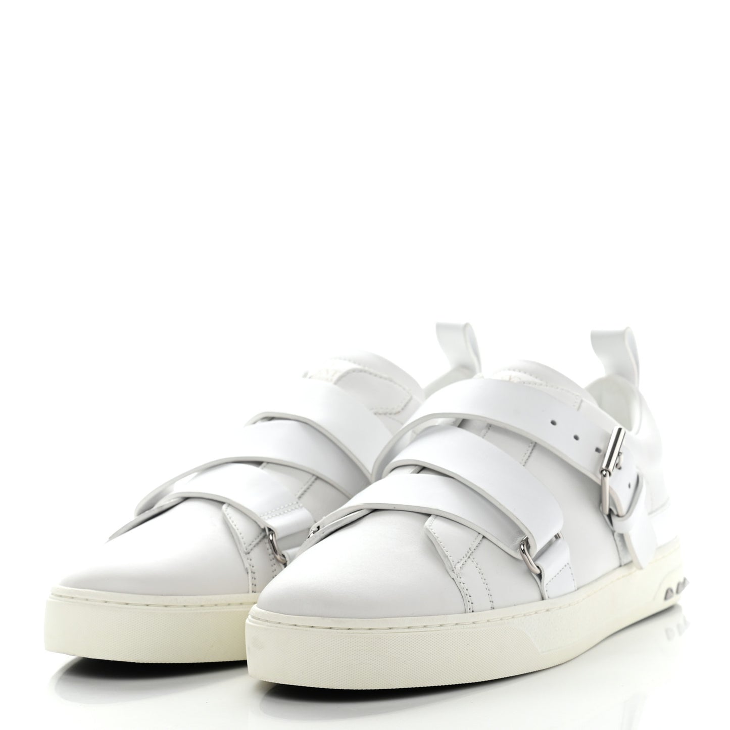 Calfskin Mens V Punk Low Top Sneakers 40 White