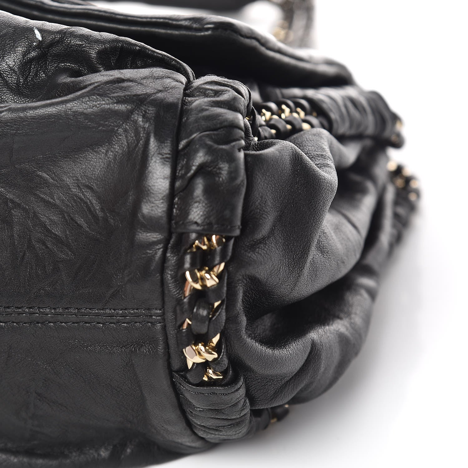 MCM Lambskin Flap Bag Black 10 of 12