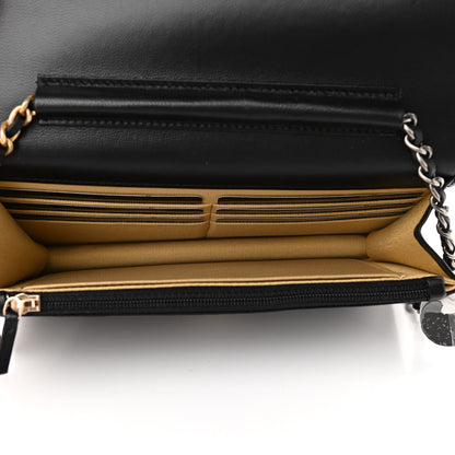 Chanel Lambskin Quilted Coco Clips Wallet On Chain WOC Black 7 of 12
