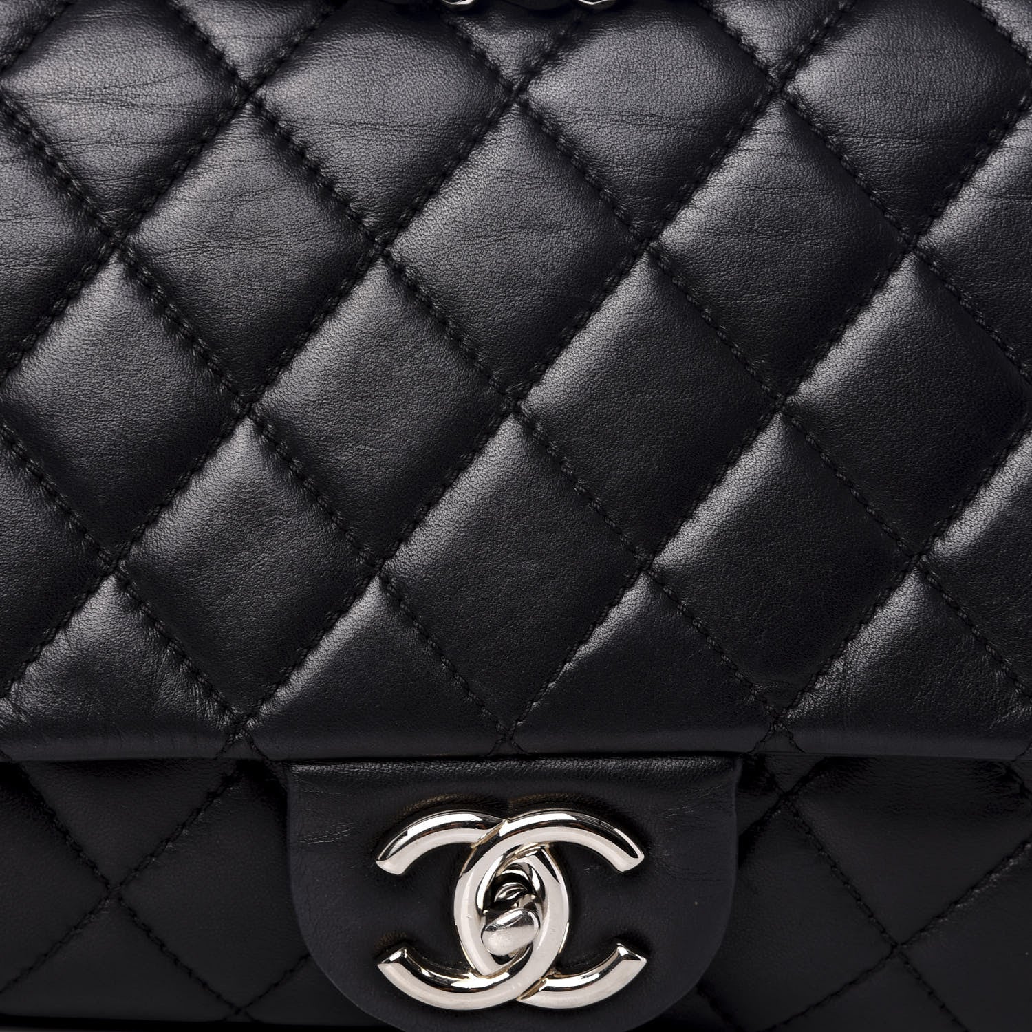 Chanel Lambskin Quilted Maxi Coco Rain Flap Black 9 of 11