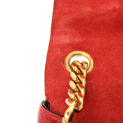Saint Laurent Patent Matelasse Monogram Large Vicky Chain Bag Rouge Eros 12 of 16