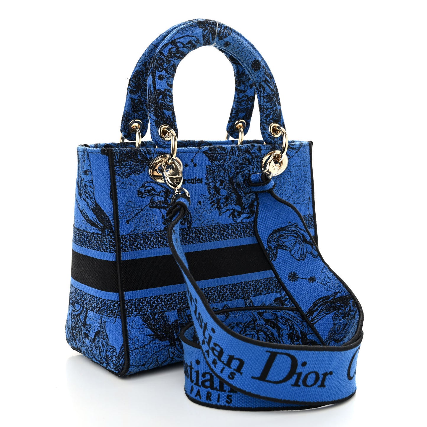 Canvas Toile de Jouy Zodiac Embroidered Medium Lady D-Lite Blue