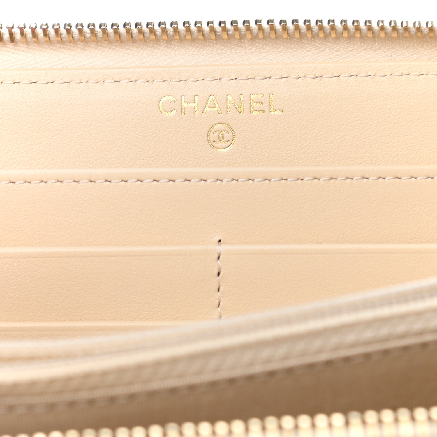 Chanel Shiny Goatskin Quilted 19 Long Zipped Around Wallet Beige 7 of 8