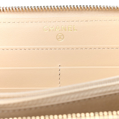 Chanel Shiny Goatskin Quilted 19 Long Zipped Around Wallet Beige 7 of 8