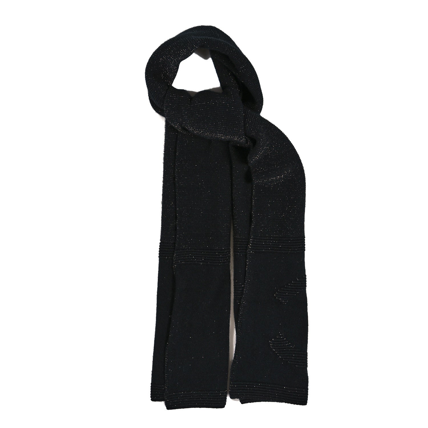 Chanel Metallic Cashmere CC Scarf Black 1 of 3