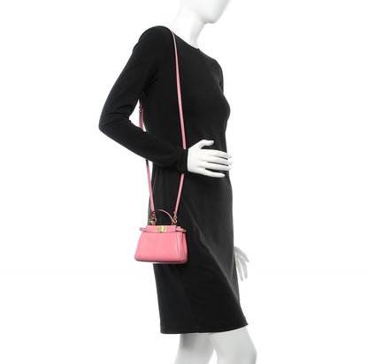 Fendi Shiny Nappa Micro Peekaboo Iconic Satchel Rosa Fluo 2 of 8