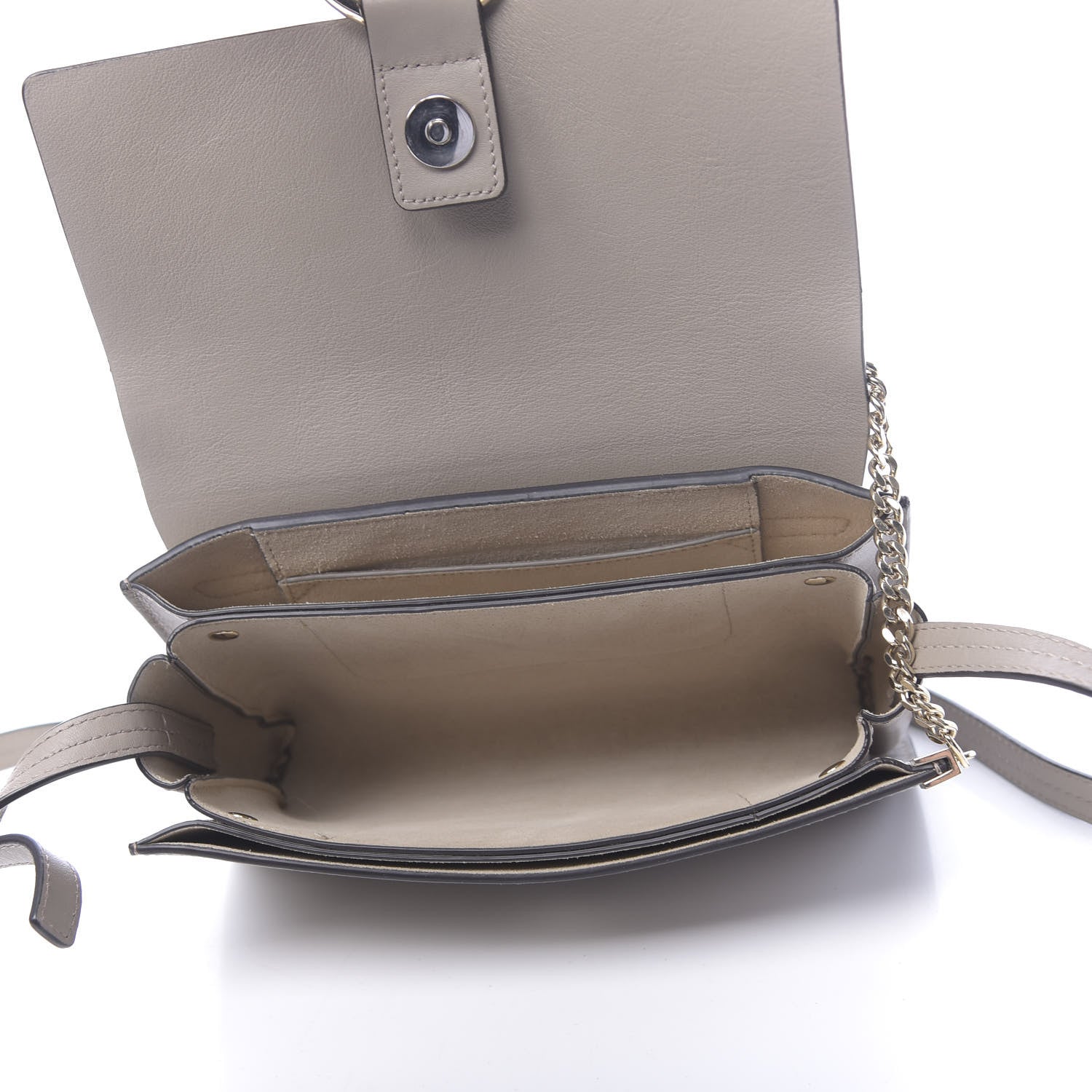 Chloe Suede Calfskin Small Faye Shoulder Bag Motty Grey 5 of 10