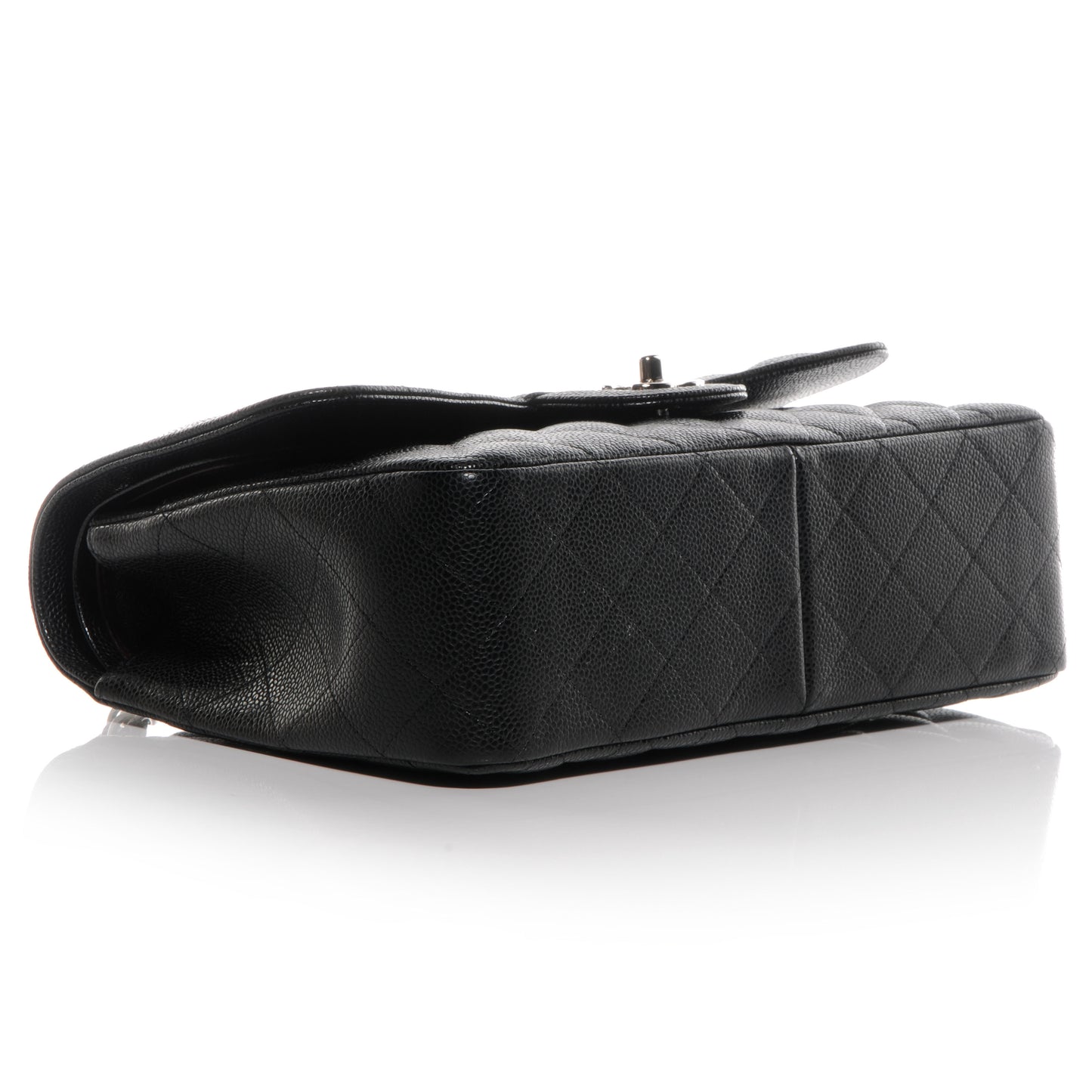 Caviar Quilted Jumbo Double Flap Black