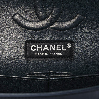 Chanel Metallic Calfskin Quilted Medium Double Flap Charcoal 6 of 10