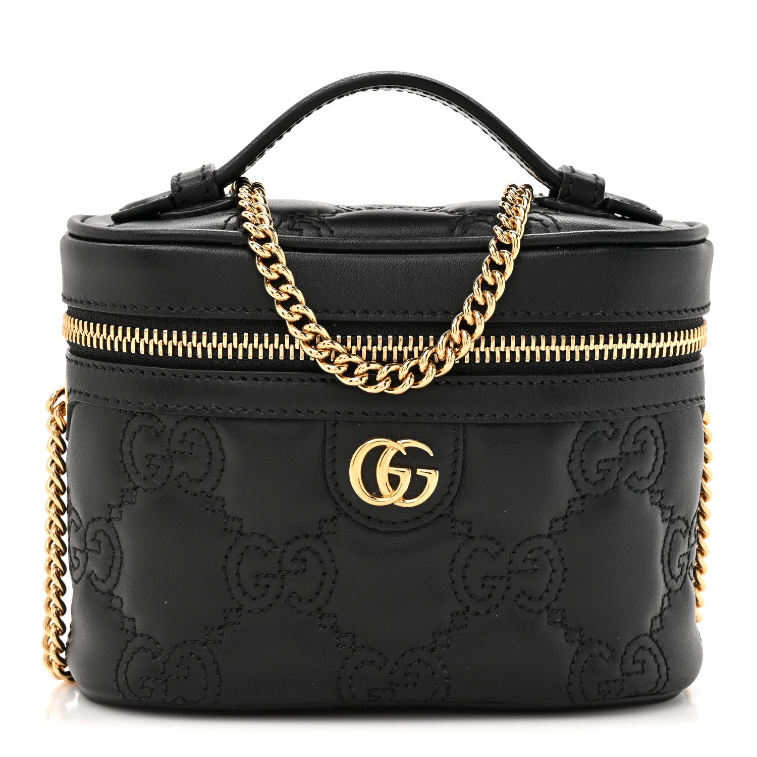 Gucci Calfskin GG Matelasse Mini Top Handle Bag Black 1 of 10