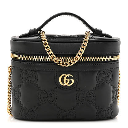 Gucci Calfskin GG Matelasse Mini Top Handle Bag Black 1 of 10