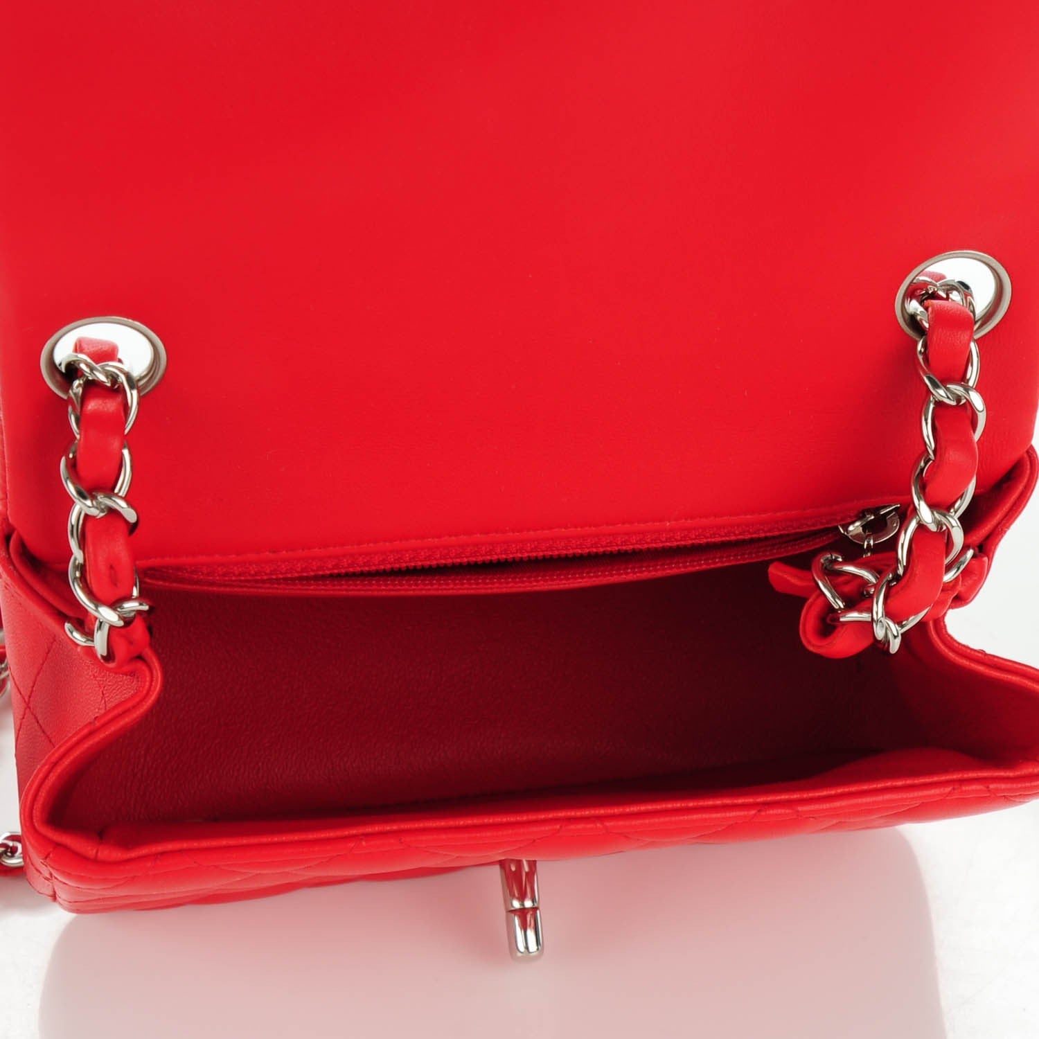 Chanel Lambskin Quilted Mini Square Flap Red 5 of 8