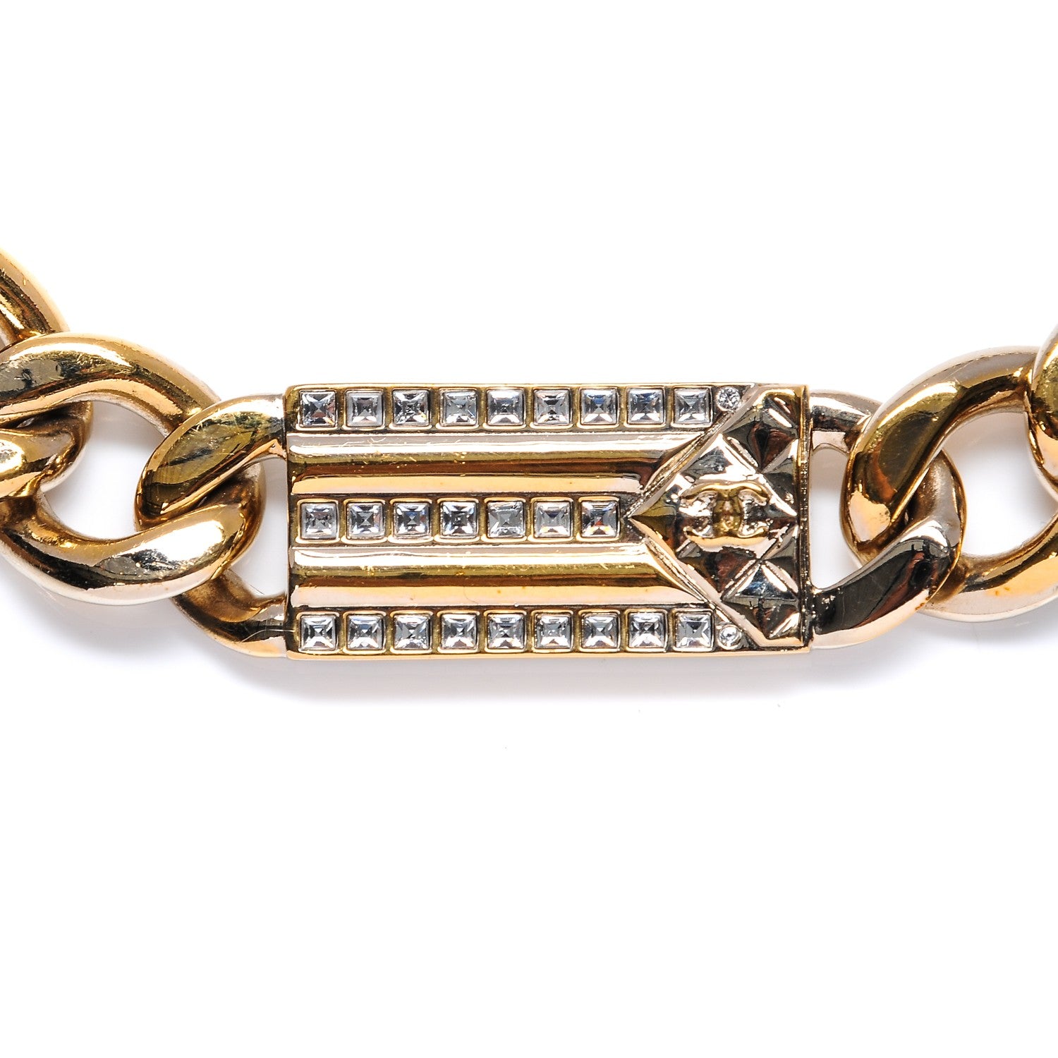 Chanel Crystal CC Cuba Chain Belt Gold 7 of 9