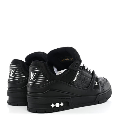 Louis Vuitton Calfskin Embossed Monogram Mens LV Trainer Sneakers 8.5 Black 4 of 10