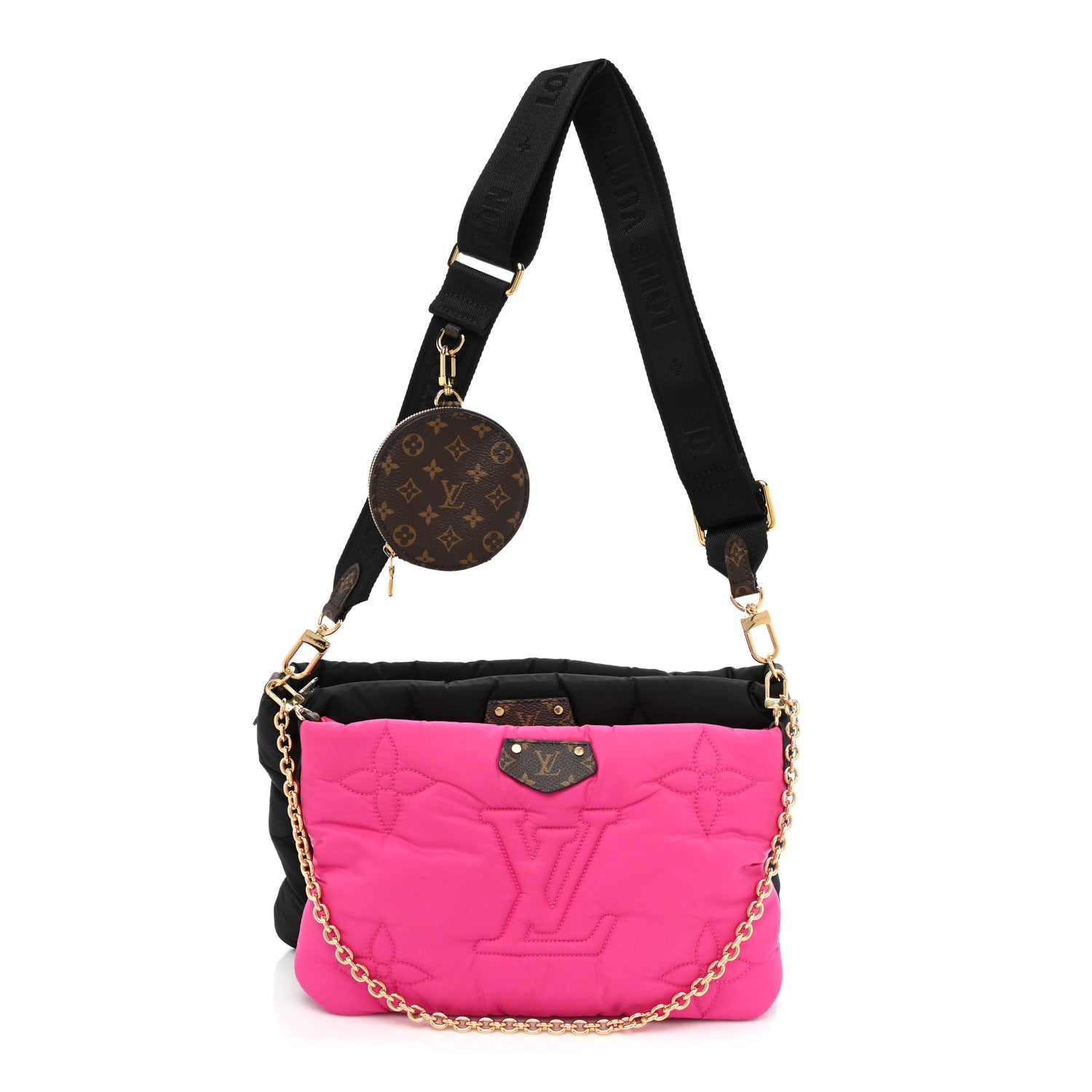 Louis Vuitton Econyl Monogram Pillow Maxi Multi Pochette Accessories Black Fuchsia 1 of 12