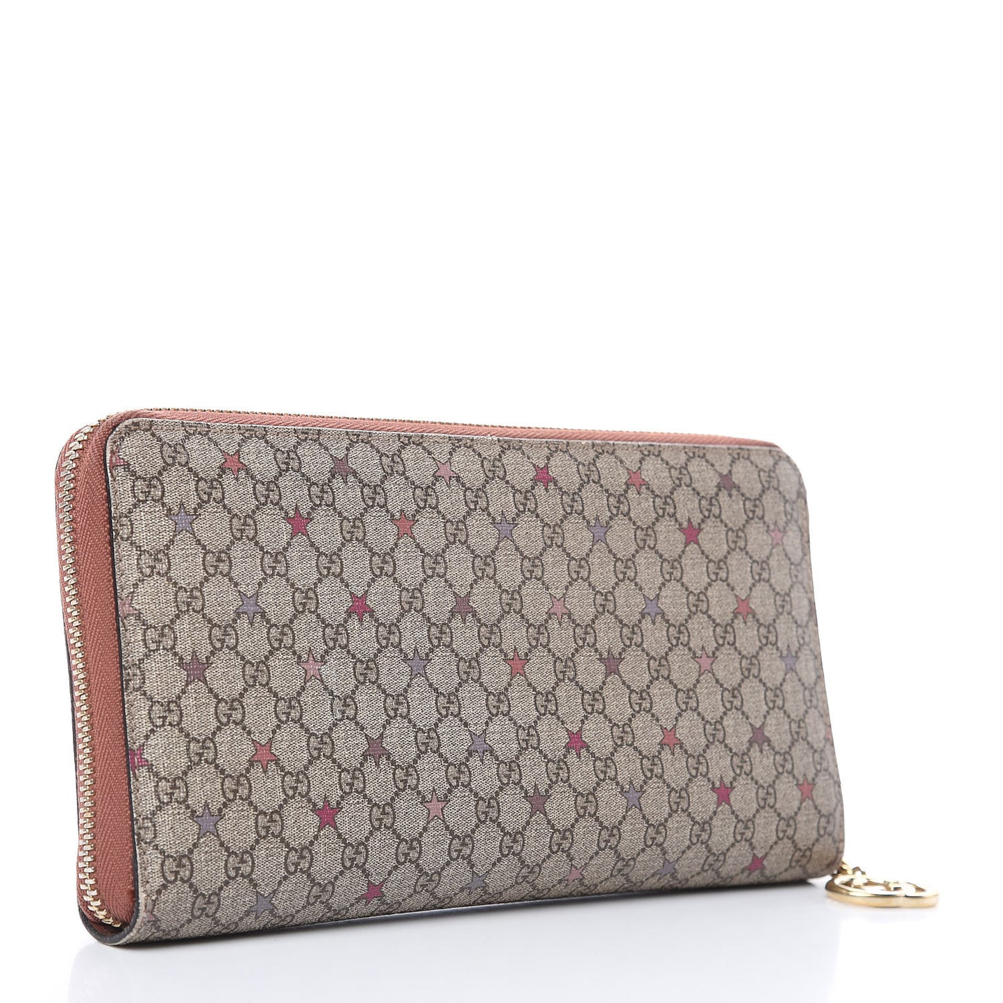 GG Supreme Monogram Stars Zip Around Wallet