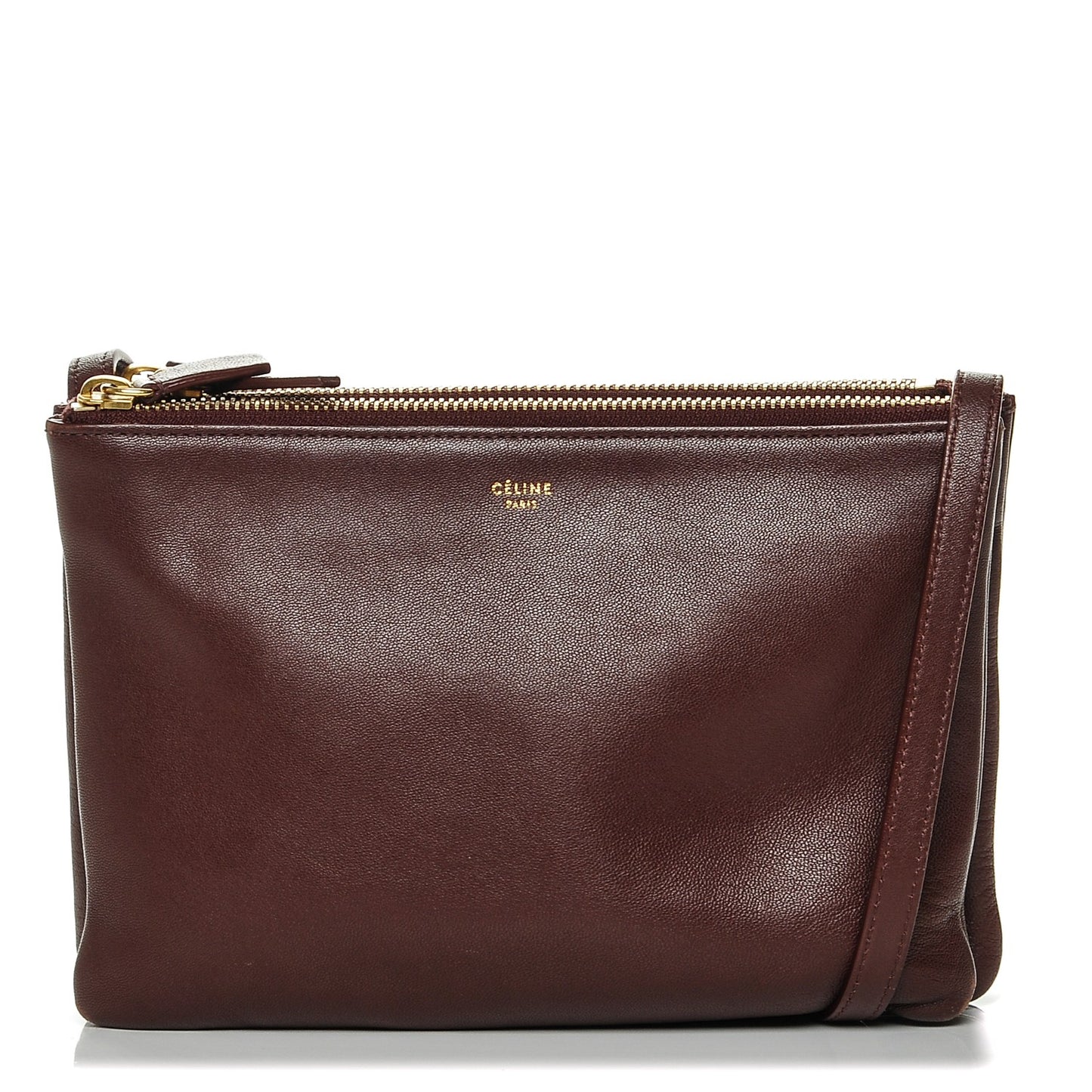 Smooth Lambskin Small Trio Crossbody Bag Burgundy